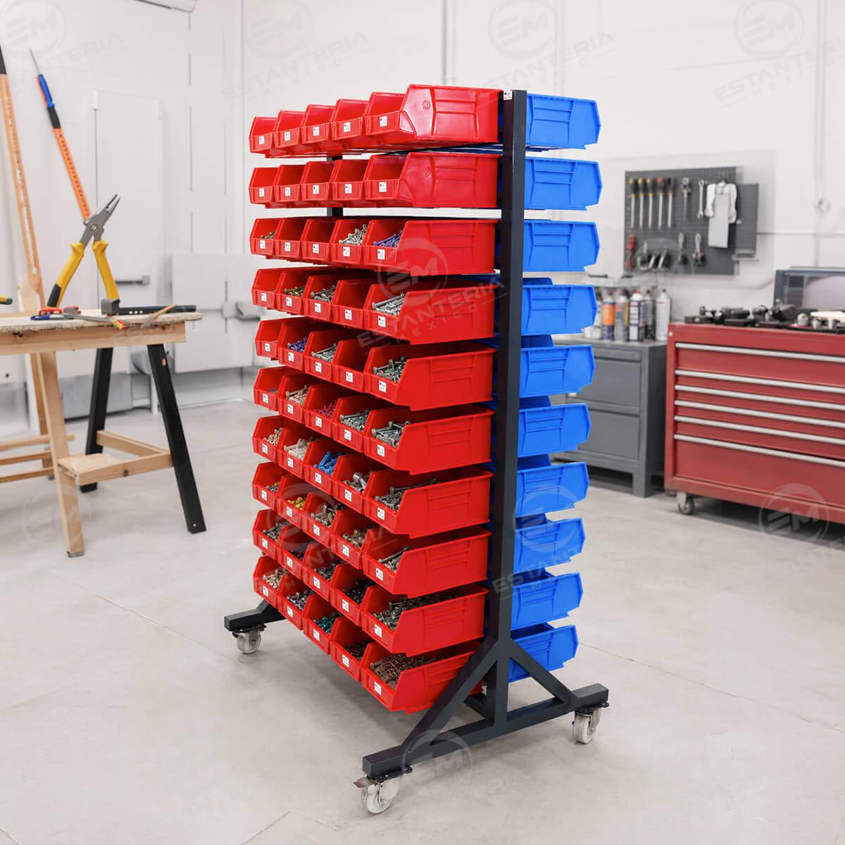 Exhibidor Doble Con 100 Gavetas Plasticas N3-Mexico-CDMX-00